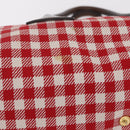 PRADA Hand Bag Canvas Red Gold Tone Auth BA16272V-14