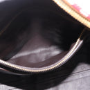 PRADA Hand Bag Canvas Red Gold Tone Auth BA16272V-28