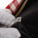 PRADA Hand Bag Canvas Red Gold Tone Auth BA16272V-30