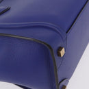 CELINE Luggage Micro Shopper Hand Bag Leather Blue Gold Tone Auth BA16273V-13