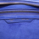 CELINE Luggage Micro Shopper Hand Bag Leather Blue Gold Tone Auth BA16273V-18