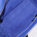 CELINE Luggage Micro Shopper Hand Bag Leather Blue Gold Tone Auth BA16273V-19