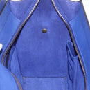CELINE Luggage Micro Shopper Hand Bag Leather Blue Gold Tone Auth BA16273V-20
