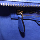 CELINE Luggage Micro Shopper Hand Bag Leather Blue Gold Tone Auth BA16273V-22