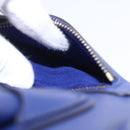CELINE Luggage Micro Shopper Hand Bag Leather Blue Gold Tone Auth BA16273V-24