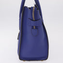 CELINE Luggage Micro Shopper Hand Bag Leather Blue Gold Tone Auth BA16273V-4