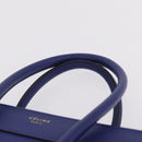 CELINE Luggage Micro Shopper Hand Bag Leather Blue Gold Tone Auth BA16273V-8