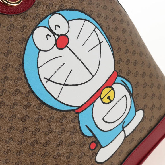 GUCCI Doraemon Micro GG Backpack PVC Beige Gold Tone 647816 Auth BA16280M
