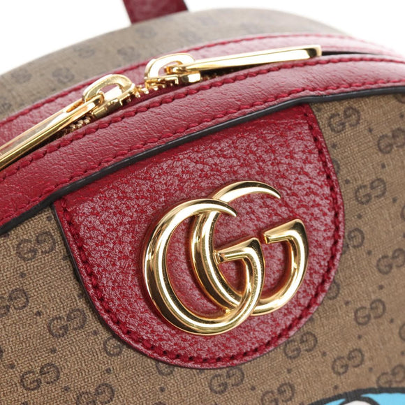 GUCCI Doraemon Micro GG Backpack PVC Beige Gold Tone 647816 Auth BA16280M