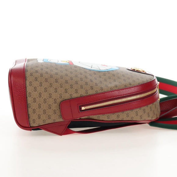 GUCCI Doraemon Micro GG Backpack PVC Beige Gold Tone 647816 Auth BA16280M