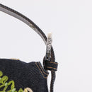 FENDI Mamma Baguette Shoulder Bag Denim Navy Silver Auth BA16282SAM-16