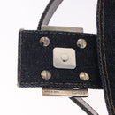 FENDI Mamma Baguette Shoulder Bag Denim Navy Silver Auth BA16282SAM-18