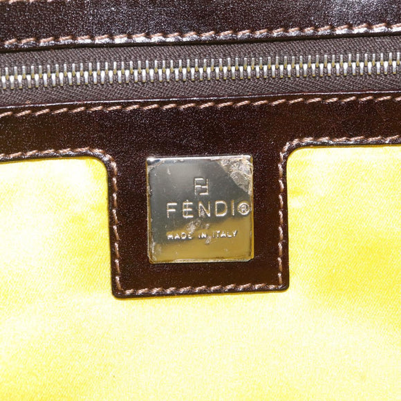FENDI Mamma Baguette Shoulder Bag Denim Navy Silver Auth BA16282SAM