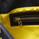 FENDI Mamma Baguette Shoulder Bag Denim Navy Silver Auth BA16282SAM-25