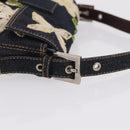 FENDI Mamma Baguette Shoulder Bag Denim Navy Silver Auth BA16282SAM-9
