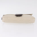 FENDI Mamma Baguette Shoulder Bag cotton Ivory Silver Auth BA16283-10
