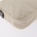 FENDI Mamma Baguette Shoulder Bag cotton Ivory Silver Auth BA16283-13