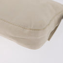 FENDI Mamma Baguette Shoulder Bag cotton Ivory Silver Auth BA16283-14