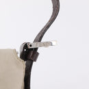 FENDI Mamma Baguette Shoulder Bag cotton Ivory Silver Auth BA16283-15