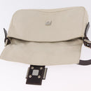 FENDI Mamma Baguette Shoulder Bag cotton Ivory Silver Auth BA16283-19