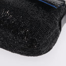 FENDI Mamma Baguette Shoulder Bag Beads Black Silver Auth BA16285SAM-13