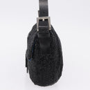 FENDI Mamma Baguette Shoulder Bag Beads Black Silver Auth BA16285SAM-4