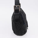 FENDI Mamma Baguette Shoulder Bag Beads Black Silver Auth BA16285SAM-5