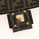 FENDI Zucca Canvas Mamma Baguette Shoulder Bag Brown Gold 8BR600 Auth BA16286SM-26