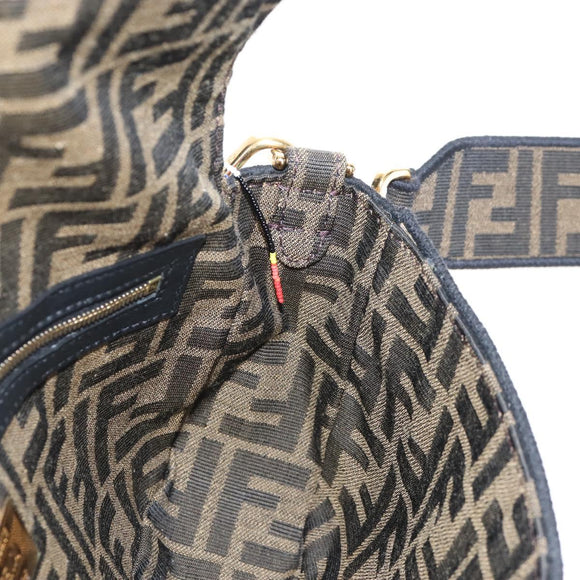 FENDI Zucca Canvas Mamma Baguette Shoulder Bag Brown Gold 8BR600 Auth BA16286SM