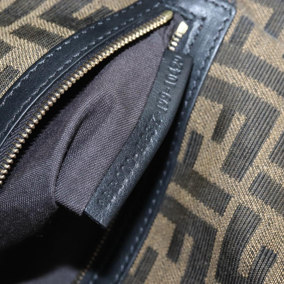 FENDI Zucca Canvas Mamma Baguette Shoulder Bag Brown Gold 8BR600 Auth BA16286SM