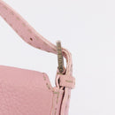 FENDI Selleria Mamma Baguette Shoulder Bag Leather Pink Silver Auth BA16287V-17