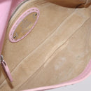 FENDI Selleria Mamma Baguette Shoulder Bag Leather Pink Silver Auth BA16287V-23