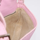 FENDI Selleria Mamma Baguette Shoulder Bag Leather Pink Silver Auth BA16287V-24