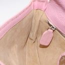 FENDI Selleria Mamma Baguette Shoulder Bag Leather Pink Silver Auth BA16287V-25