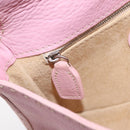 FENDI Selleria Mamma Baguette Shoulder Bag Leather Pink Silver Auth BA16287V-26