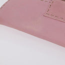 FENDI Selleria Mamma Baguette Shoulder Bag Leather Pink Silver Auth BA16287V-7