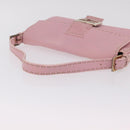 FENDI Selleria Mamma Baguette Shoulder Bag Leather Pink Silver Auth BA16287V-8