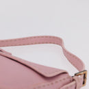 FENDI Selleria Mamma Baguette Shoulder Bag Leather Pink Silver Auth BA16287V-9