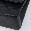 CHANEL Matelasse 25 Chain Shoulder Bag Caviar Skin Black Gold CC Auth BA16288SM-10