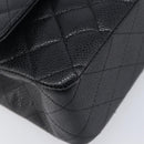 CHANEL Matelasse 25 Chain Shoulder Bag Caviar Skin Black Gold CC Auth BA16288SM-11