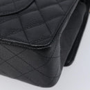 CHANEL Matelasse 25 Chain Shoulder Bag Caviar Skin Black Gold CC Auth BA16288SM-12