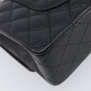 CHANEL Matelasse 25 Chain Shoulder Bag Caviar Skin Black Gold CC Auth BA16288SM-13