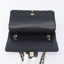 CHANEL Matelasse 25 Chain Shoulder Bag Caviar Skin Black Gold CC Auth BA16288SM-16