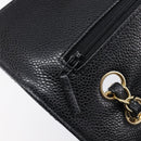 CHANEL Matelasse 25 Chain Shoulder Bag Caviar Skin Black Gold CC Auth BA16288SM-18