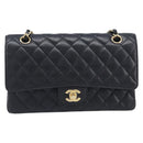 CHANEL Matelasse 25 Chain Shoulder Bag Caviar Skin Black Gold CC Auth BA16288SM-2
