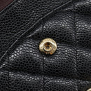 CHANEL Matelasse 25 Chain Shoulder Bag Caviar Skin Black Gold CC Auth BA16288SM-30