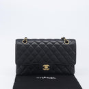 CHANEL Matelasse 25 Chain Shoulder Bag Caviar Skin Black Gold CC Auth BA16288SM-32