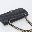 CHANEL Matelasse 25 Chain Shoulder Bag Caviar Skin Black Gold CC Auth BA16288SM-6