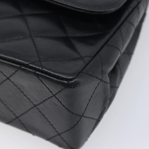 CHANEL Matelasse Chain Shoulder Bag Lamb Skin Paris limited Black Auth BA16289SM
