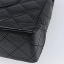 CHANEL Matelasse Chain Shoulder Bag Lamb Skin Paris limited Black Auth BA16289SM-12